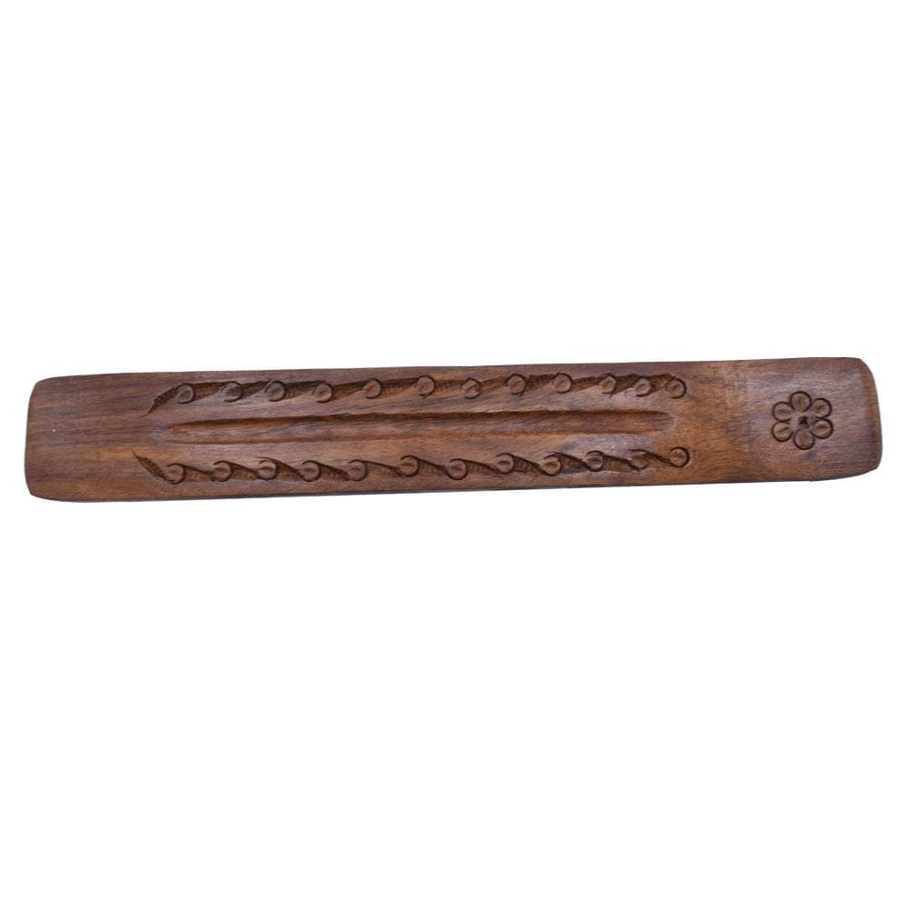 Hand-carved wooden incense holder