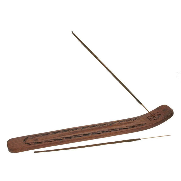 Hand-carved wooden incense holder
