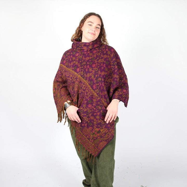 Cowl Neck Blanket Poncho