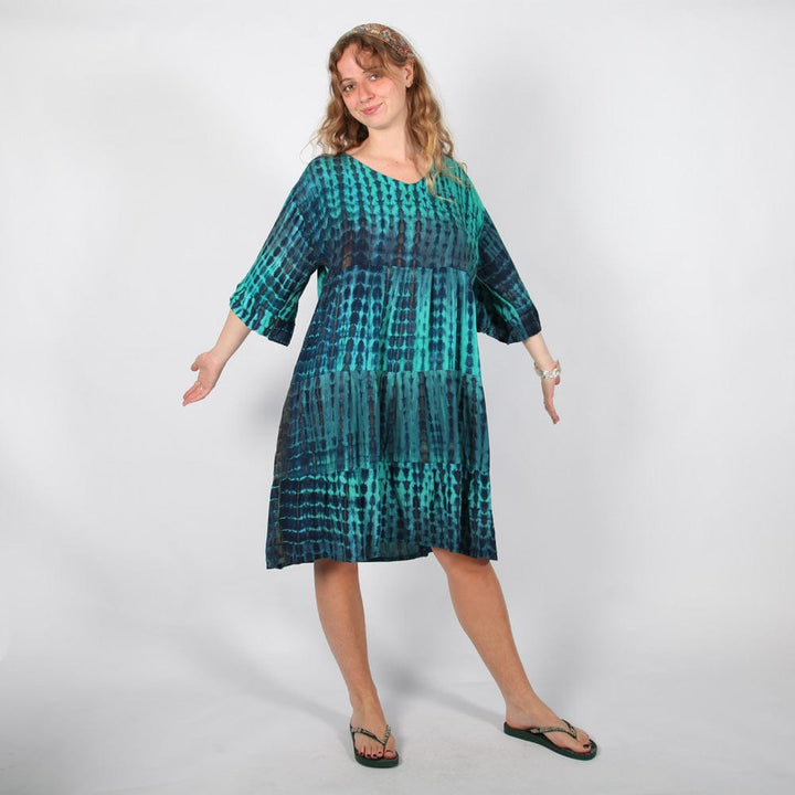 Tie Dye Short Sleeve Dress