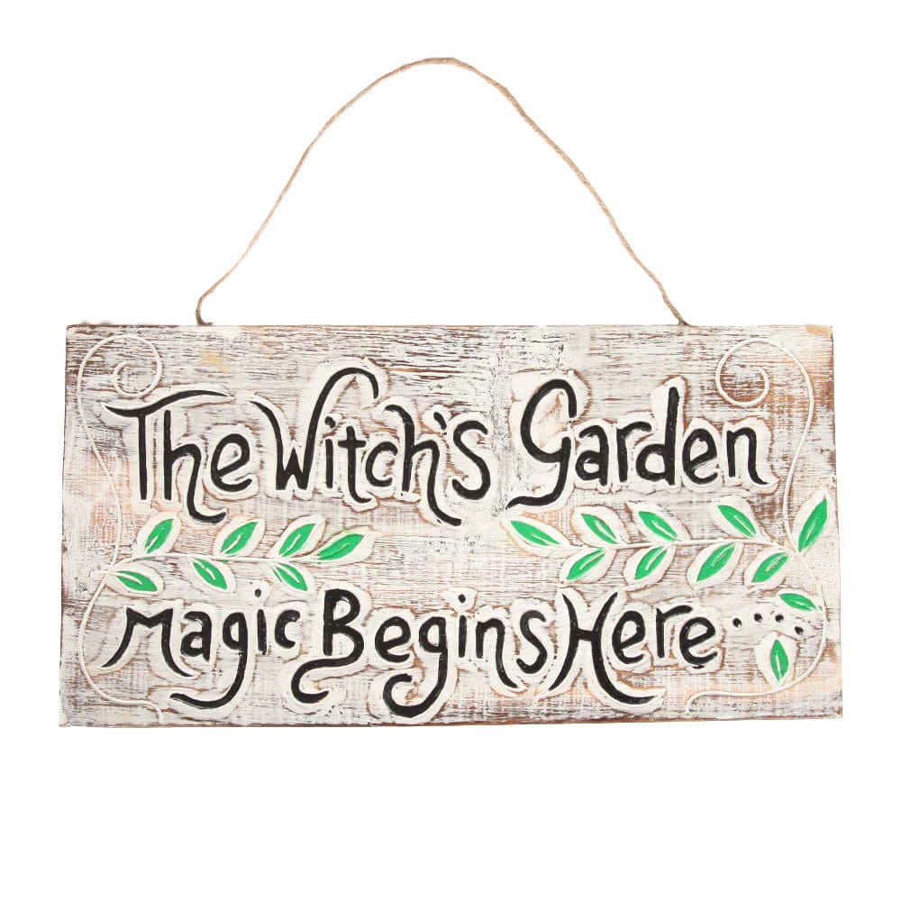 'The Witch's Garden' Hanging Wall Sign