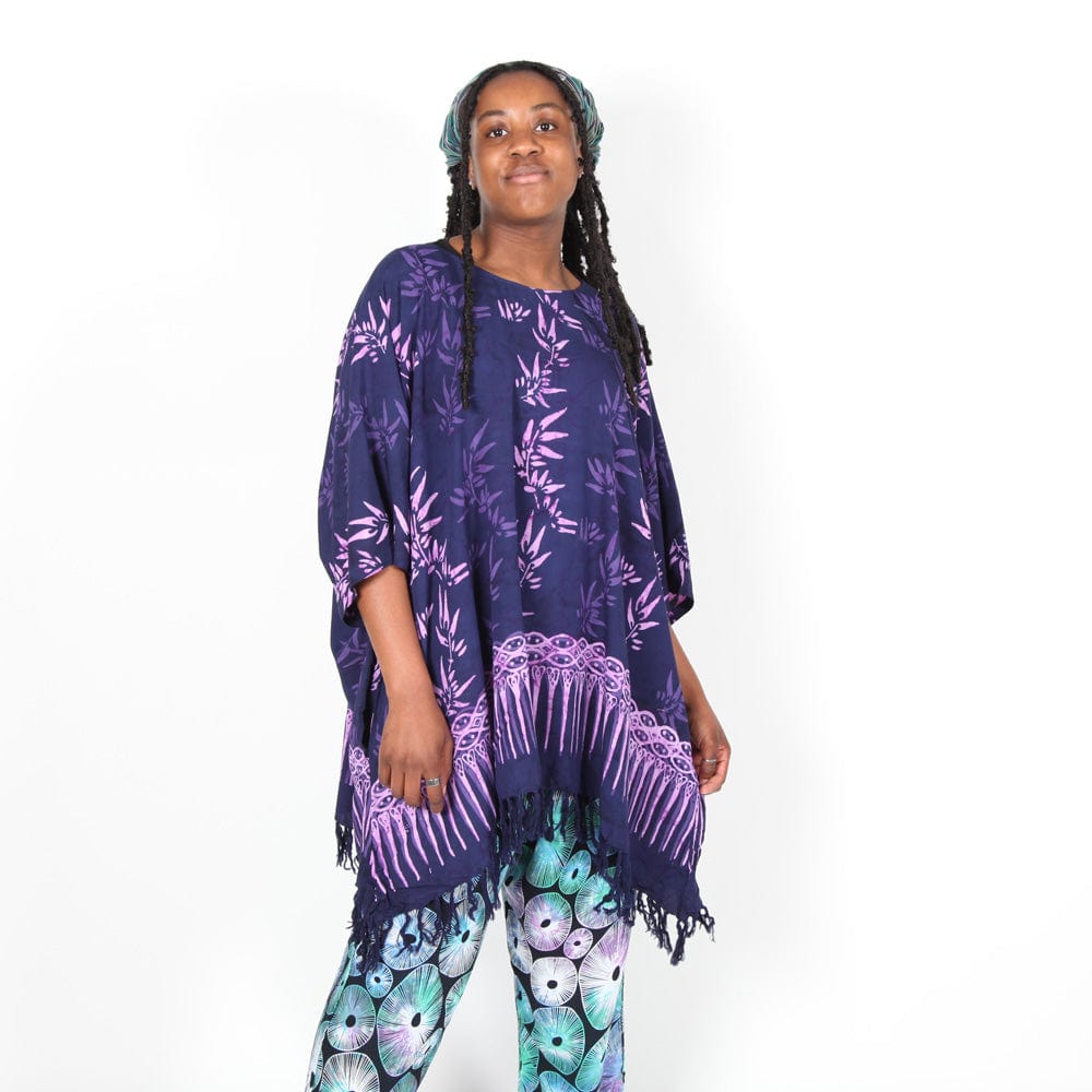 Purple Bamboo Print Kaftan