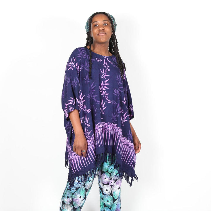 Purple Bamboo Print Kaftan