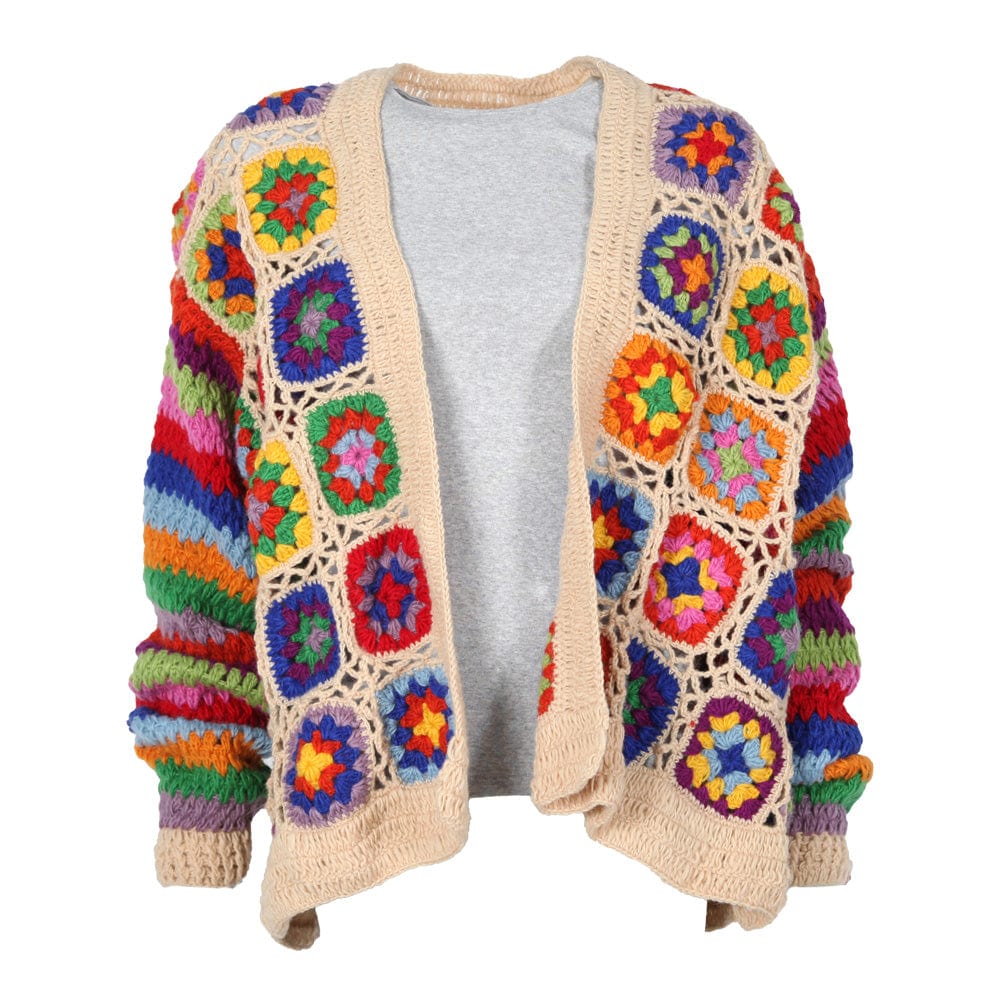Granny Square Crochet Rainbow Cardigan – The Hippy Clothing