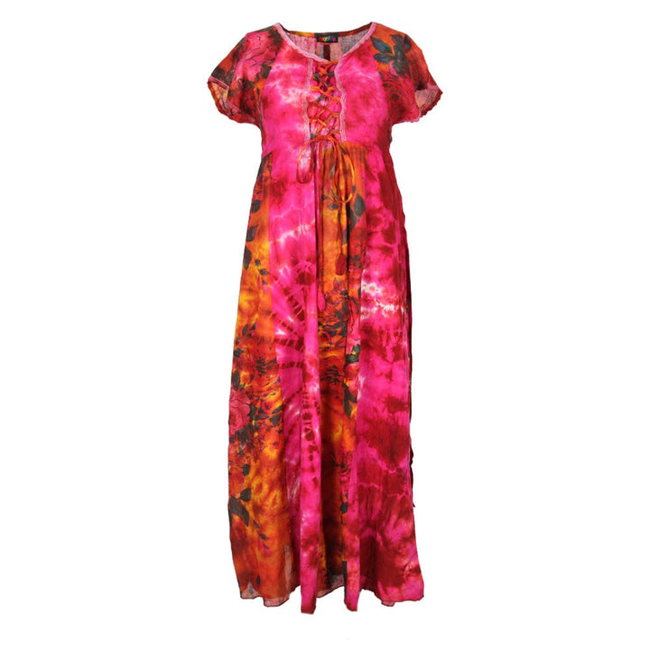 Tie Dye Floral Maxi Dress