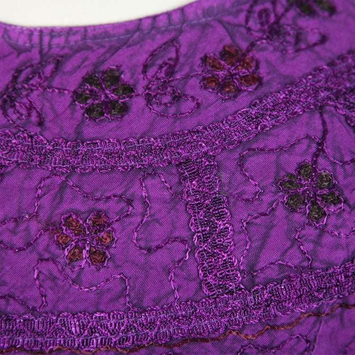 Embroidered Cropped Halter Neck Top