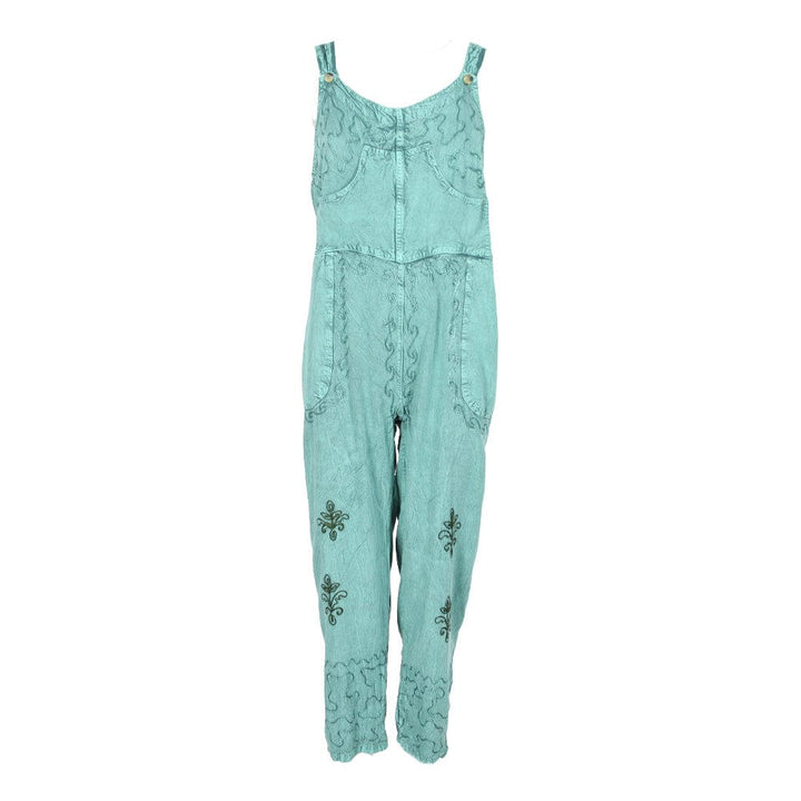Embroidered Button Up Dungarees