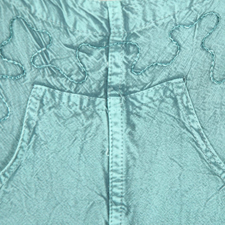 Embroidered Button Up Dungarees