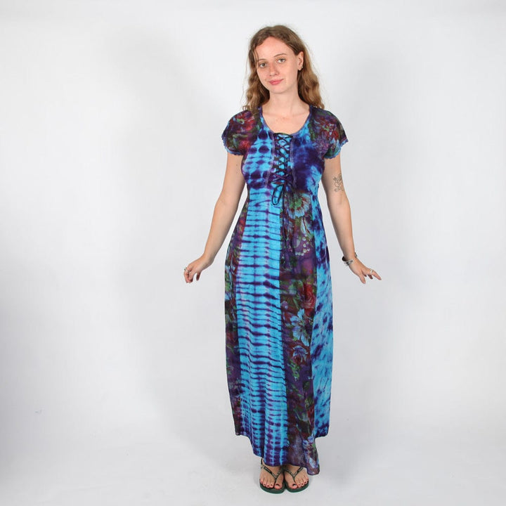 Tie Dye Floral Maxi Dress