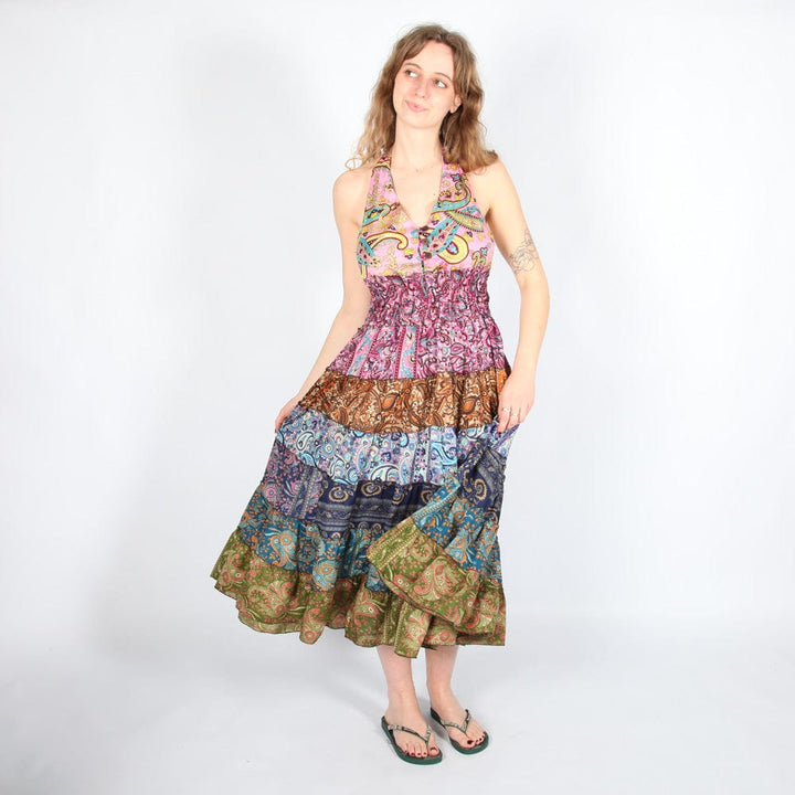 Paisley Patchwork Halter Dress