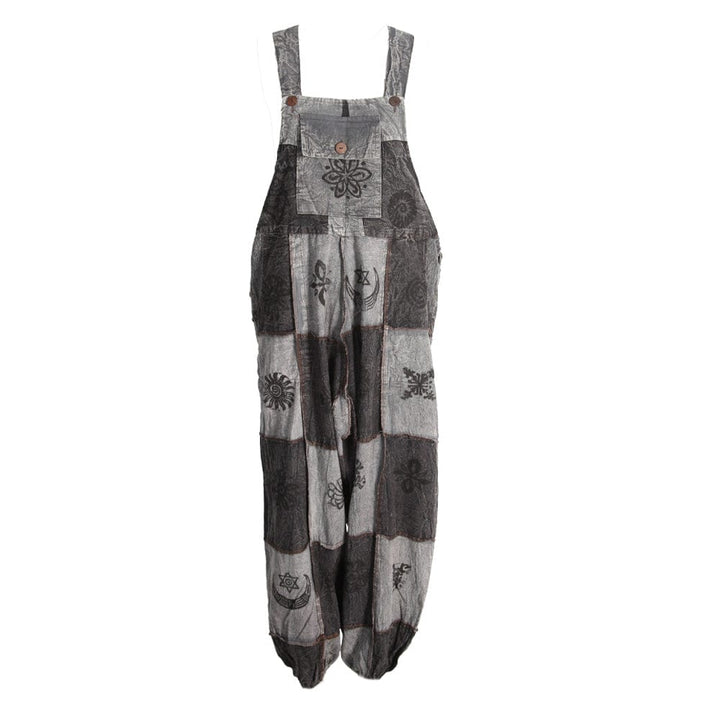Cotton Patchwork Dungarees