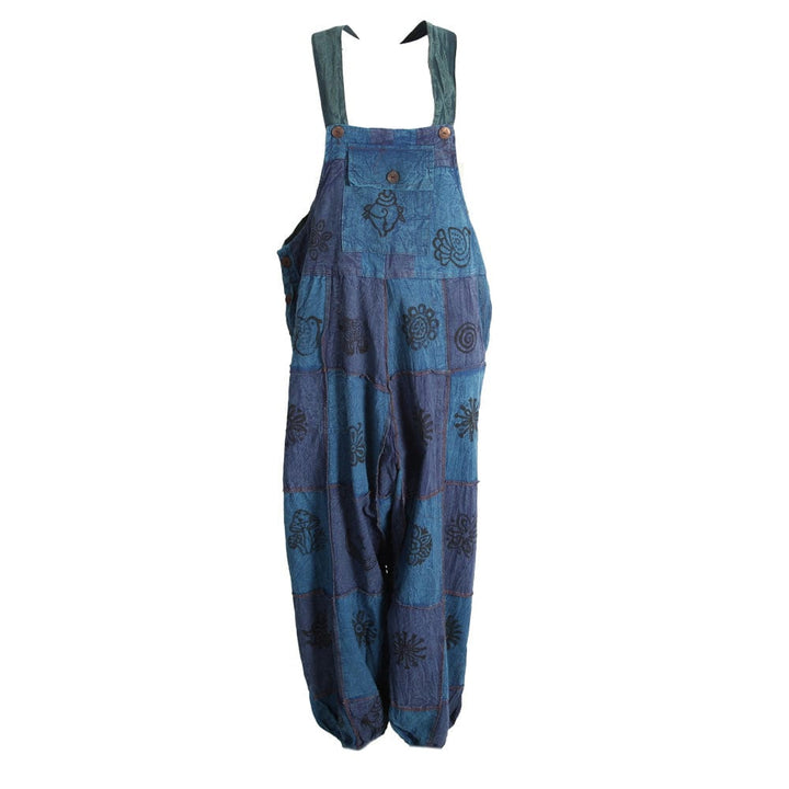 Cotton Patchwork Dungarees
