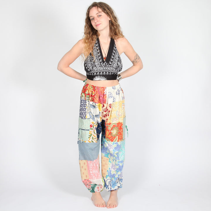 Patchwork Cotton Joggers