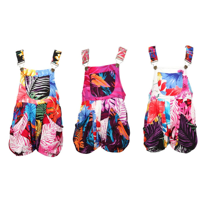 Kids Patchwork Short Dungarees
