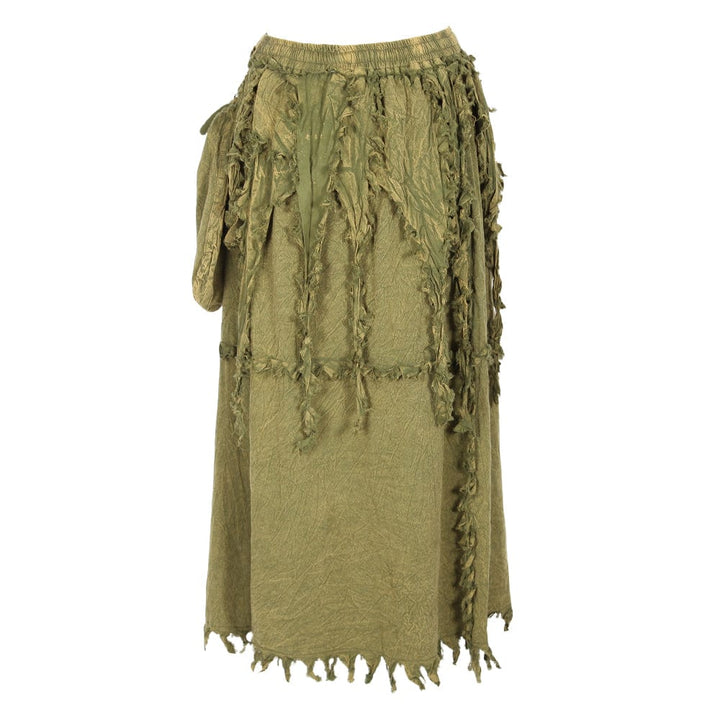 Distressed Maxi Skirt With Pouch