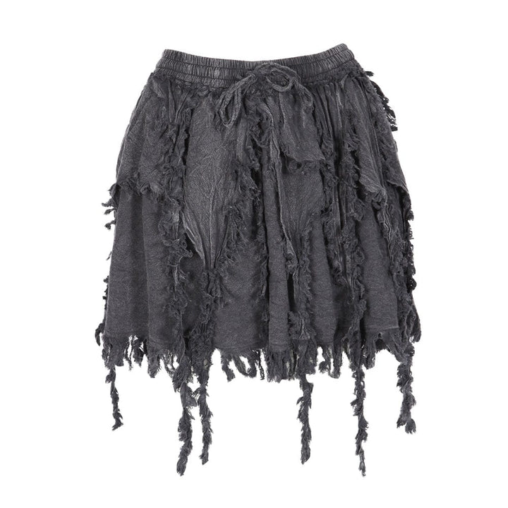 Distressed Layered Mini Skirt