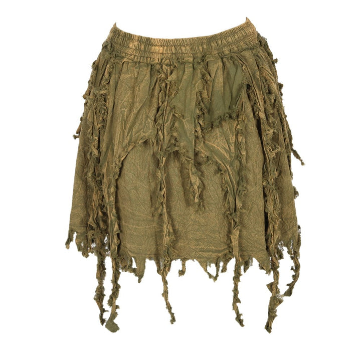 Distressed Layered Mini Skirt
