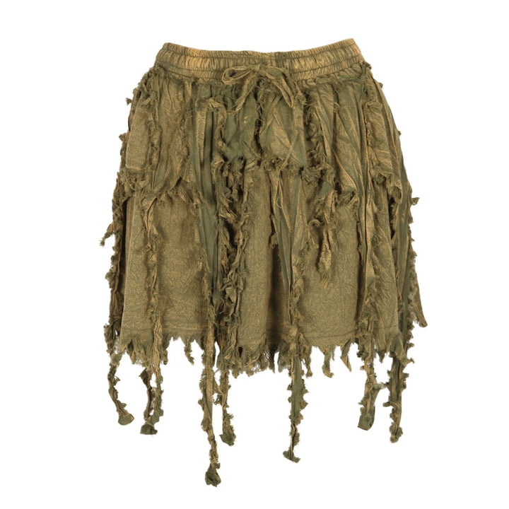 Distressed Layered Mini Skirt