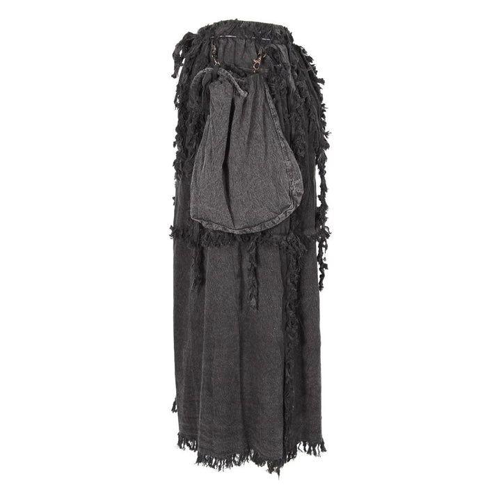 Distressed Maxi Skirt With Pouch