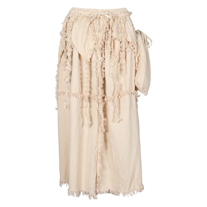 Distressed Maxi Skirt With Pouch