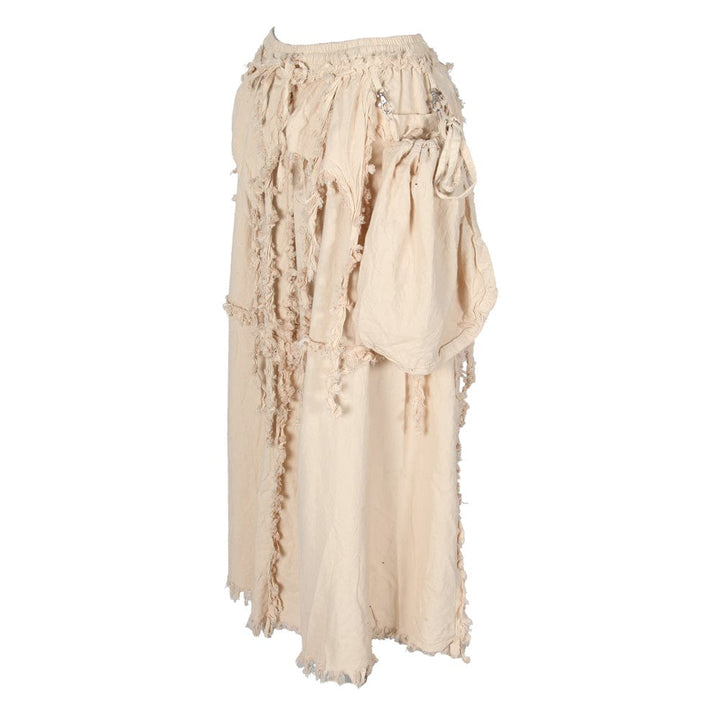 Distressed Maxi Skirt With Pouch