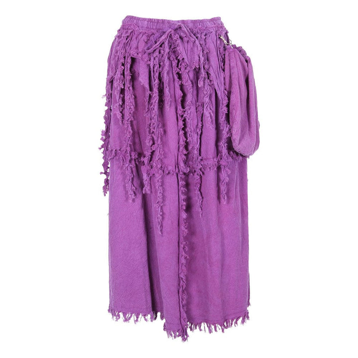 Distressed Maxi Skirt With Pouch