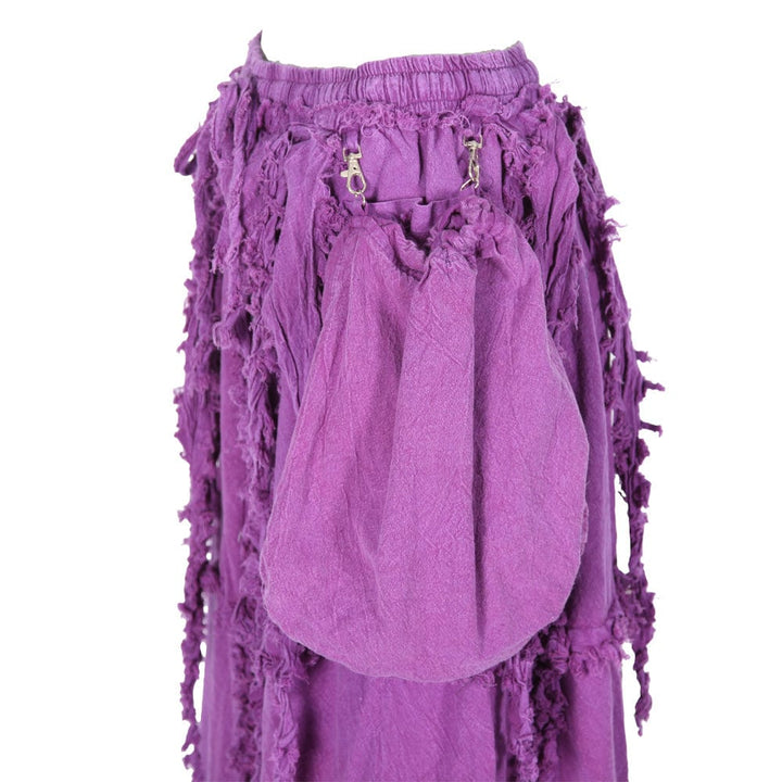 Distressed Maxi Skirt With Pouch