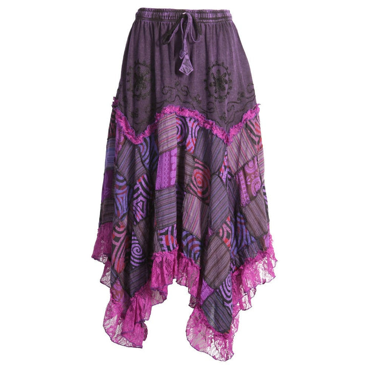 Overdyed Patchwork Hanky Hem Skirt