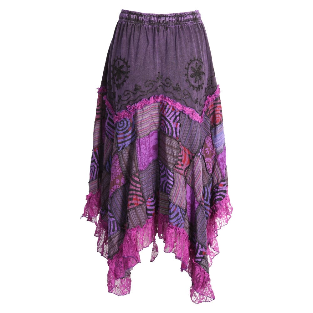 Overdyed Patchwork Hanky Hem Skirt