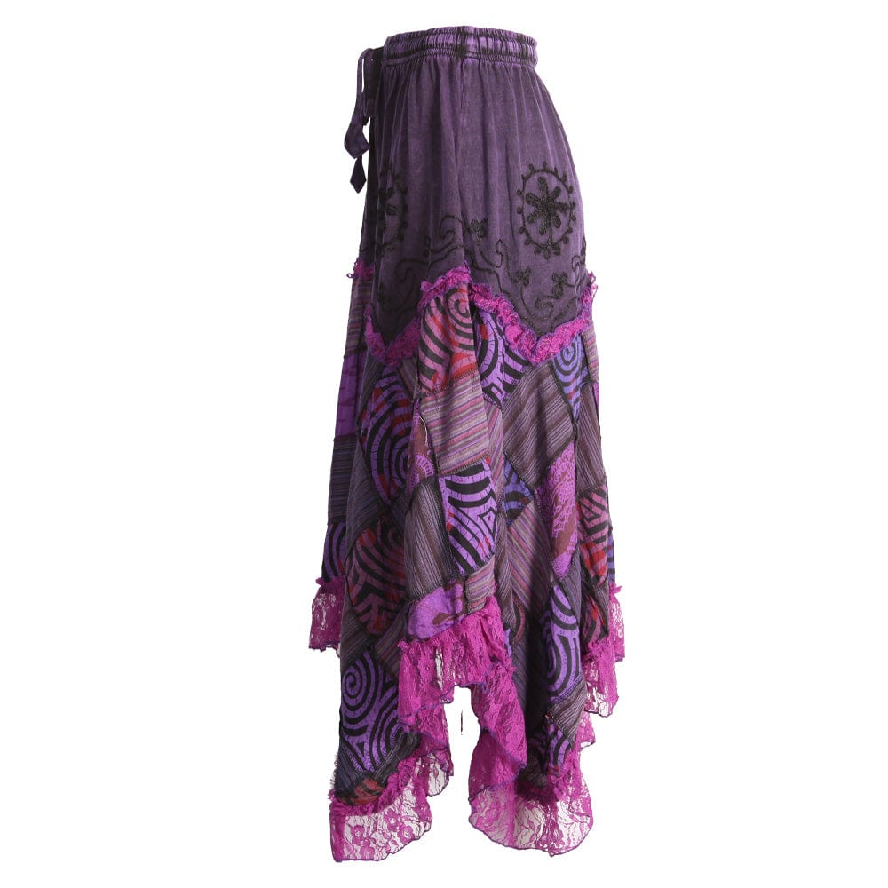 Overdyed Patchwork Hanky Hem Skirt