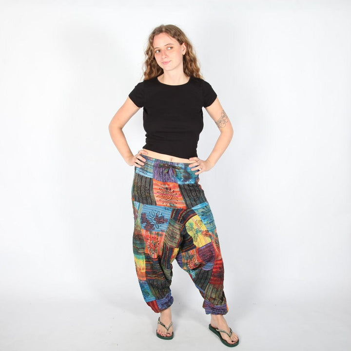 Tie Dye Patchwork Harem Joggers
