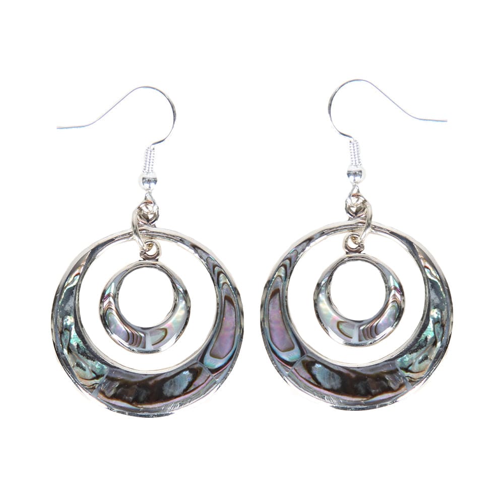 Abalone Shell Circle Earrings..