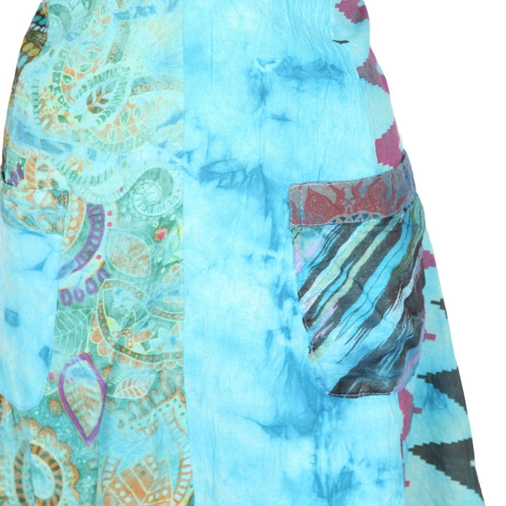 Patchwork Halter Neck Mini Dress