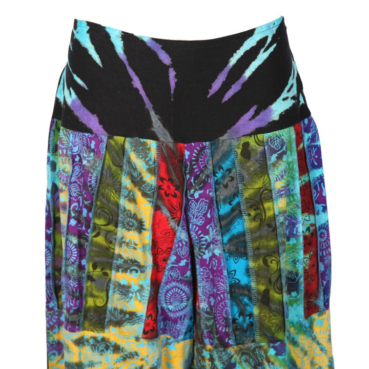 Patchwork Tie Dye Wide Leg Trousers