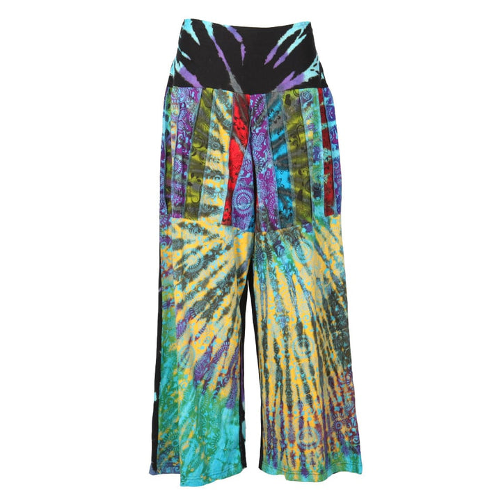Patchwork Tie Dye Wide Leg Trousers