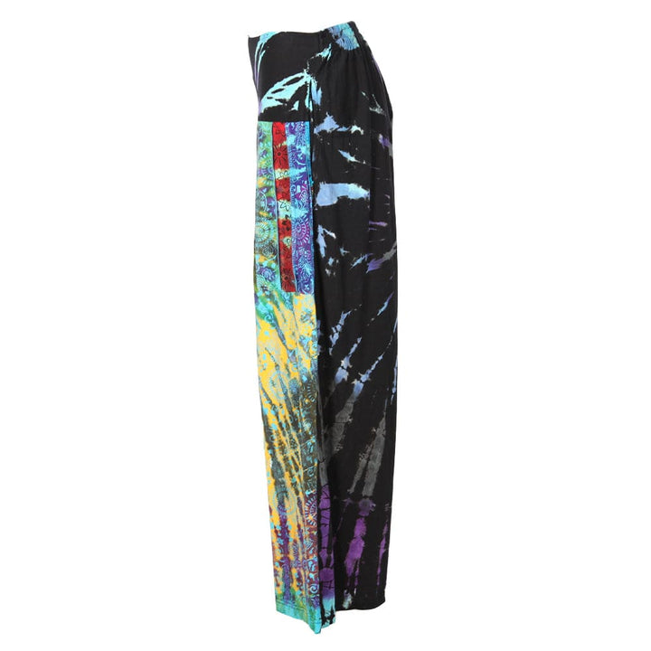 Patchwork Tie Dye Wide Leg Trousers