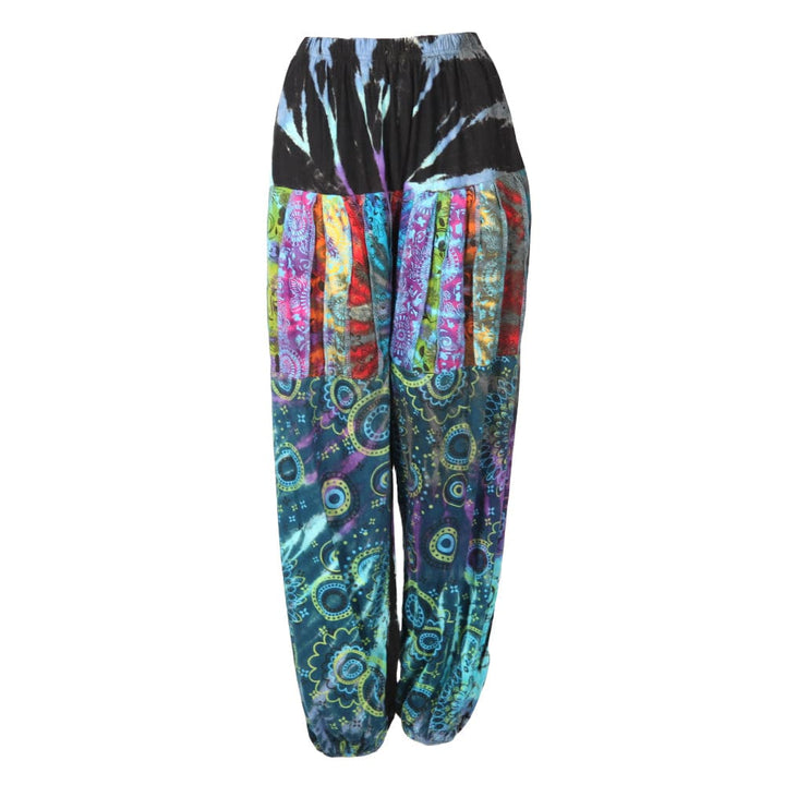 Cotton Patchwork Tie Dye Joggers