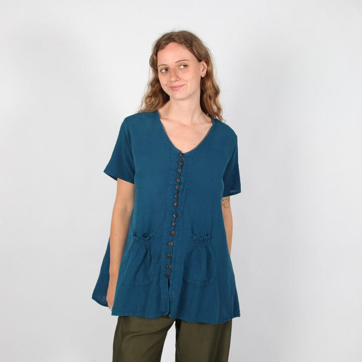 Short Sleeve Button Through Top
