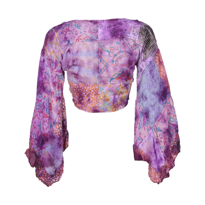 Tie Dye Bell Sleeve Wrap Top