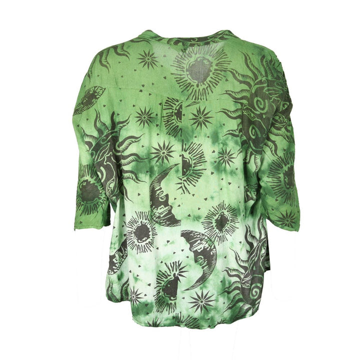 Sun & Moon Print Tie Dye Blouse