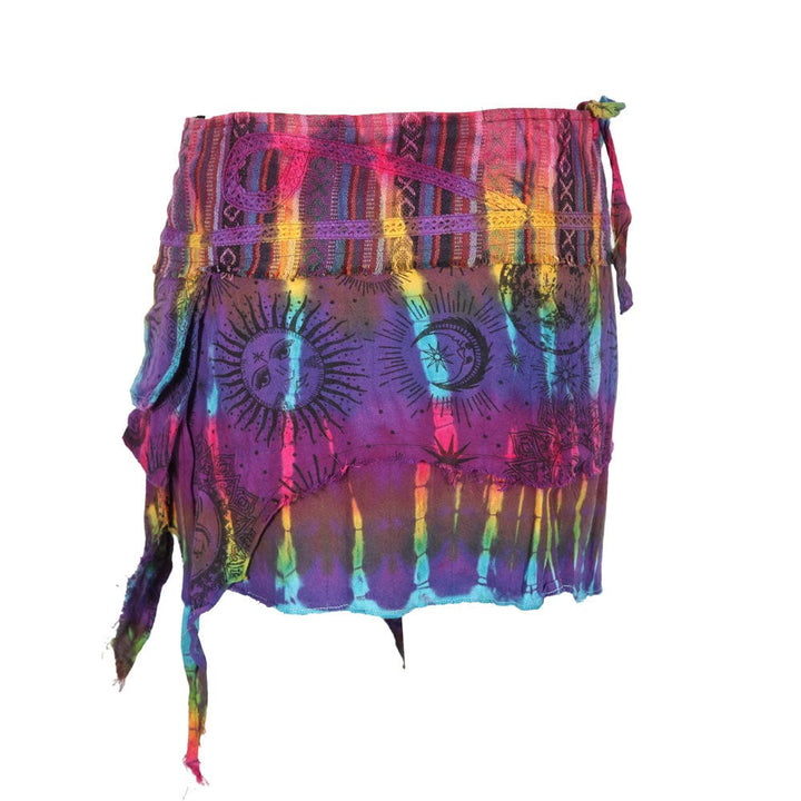 Tie Dye Wrap Mini Skirt