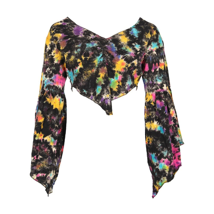 Tie Dye Bell Sleeve Crop Top