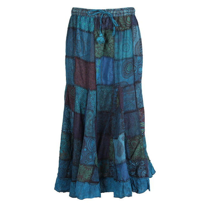 Patterned Patchwork Floaty Maxi Skirt