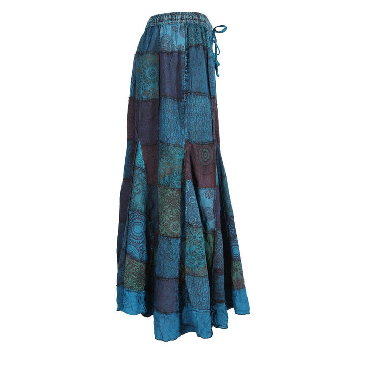 Patterned Patchwork Floaty Maxi Skirt