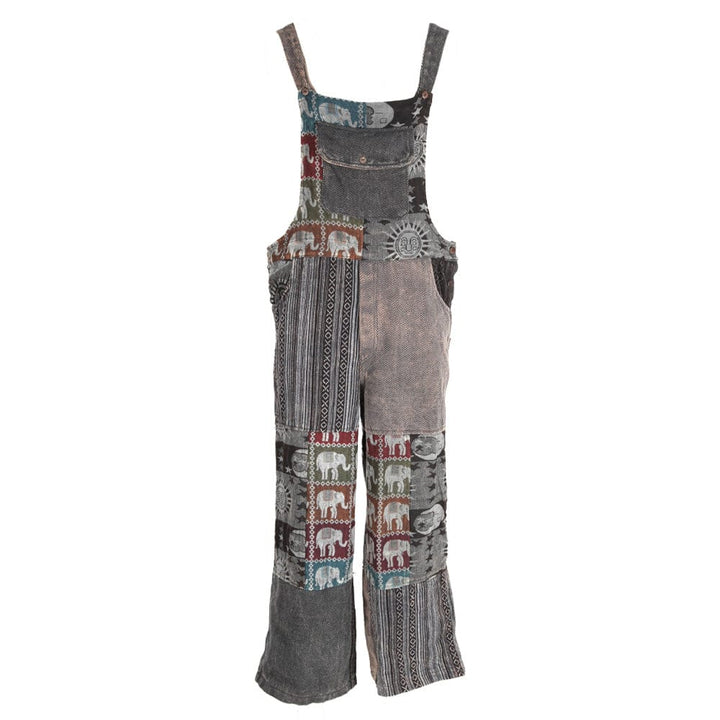 Elephant Patchwork Dungarees