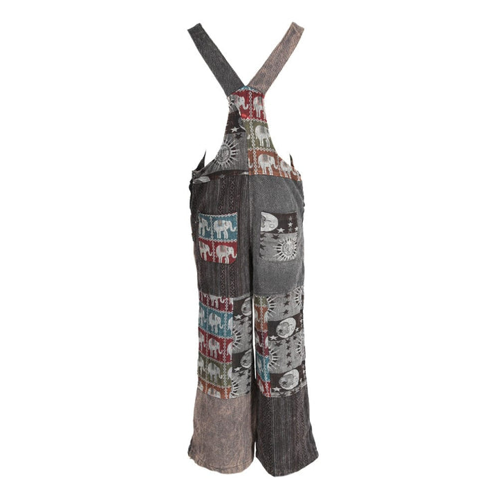 Elephant Patchwork Dungarees