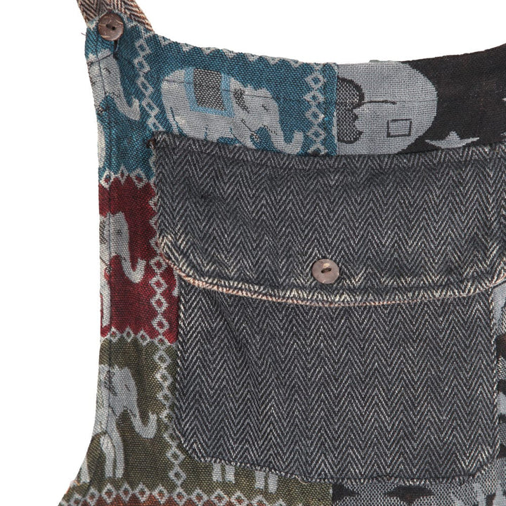 Elephant Patchwork Dungarees