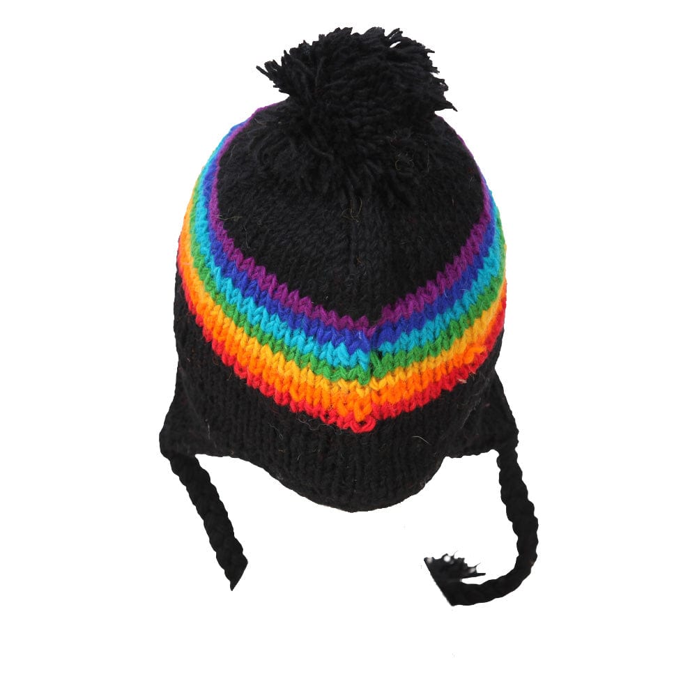 Rainbow Stripe Earflap Hat