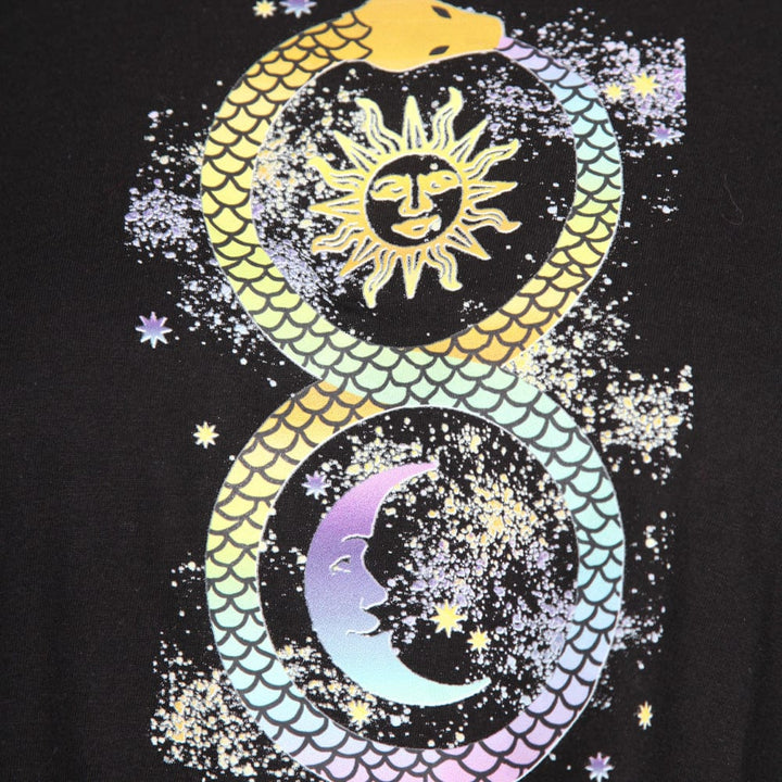 Printed Short Sleeve Crop Top