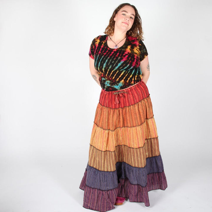 Cotton Layered Rainbow Skirt